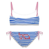 Mädchen-Bralette-Bikini mit Bonjour St. Barth-Stickerei