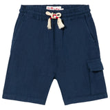 Jungen-Bermudashorts aus marineblauem Leinen