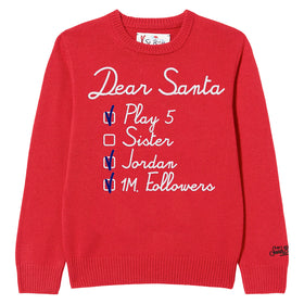Boy crewneck sweater with embroidered Santa Claus letter