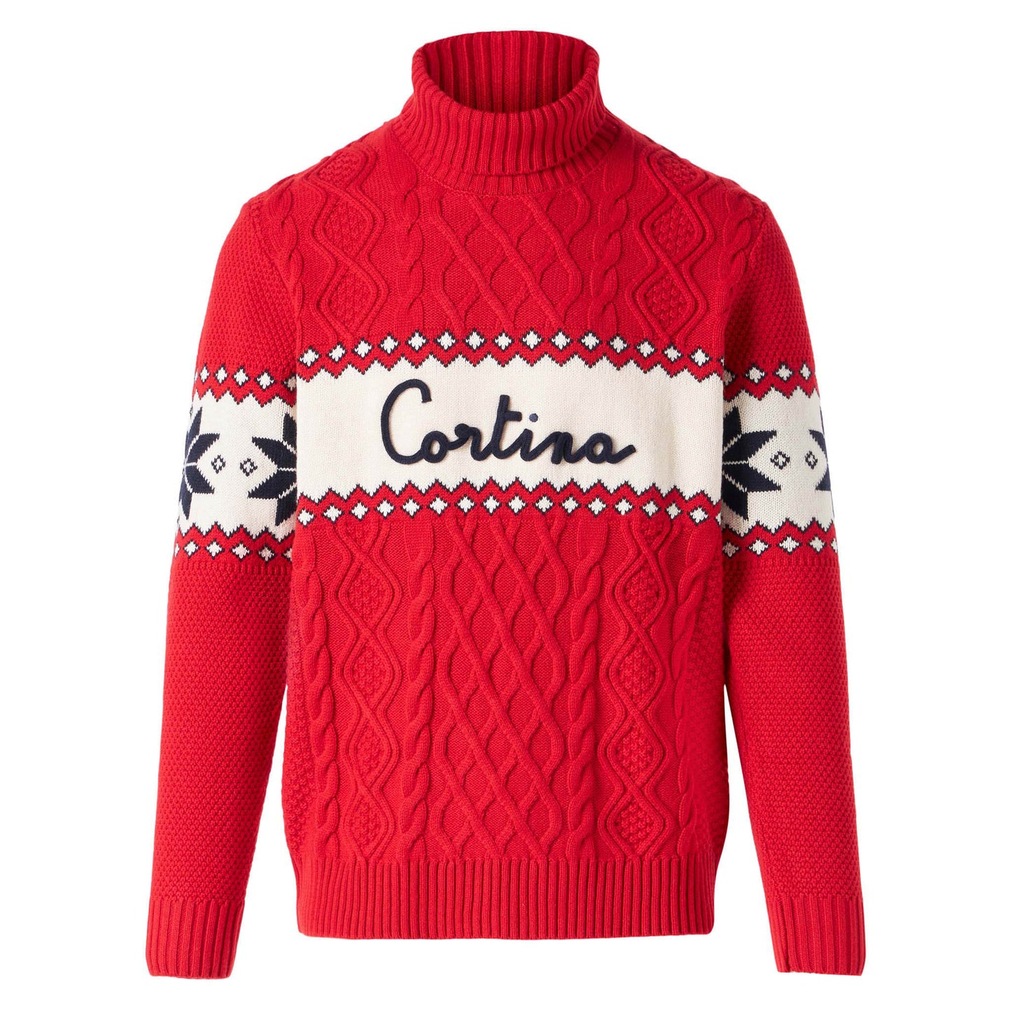 Half-turtleneck sweater with Cortina lettering - MC2 Saint Barth