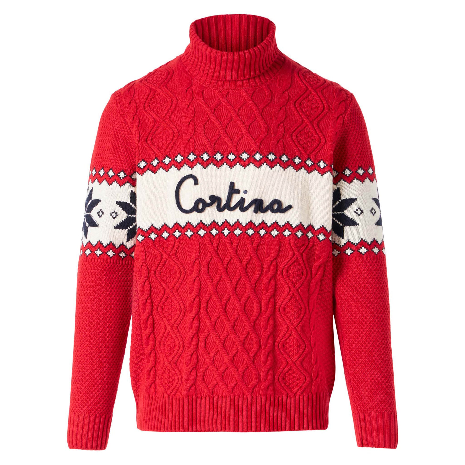 Half-turtleneck sweater with Cortina lettering - MC2 Saint Barth