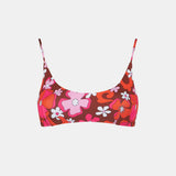 Woman bralette swimsuit with flower print