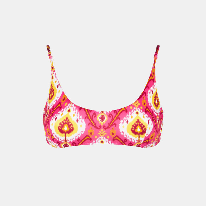 Damen-Bralette-Badeanzug mit Ikat-Print