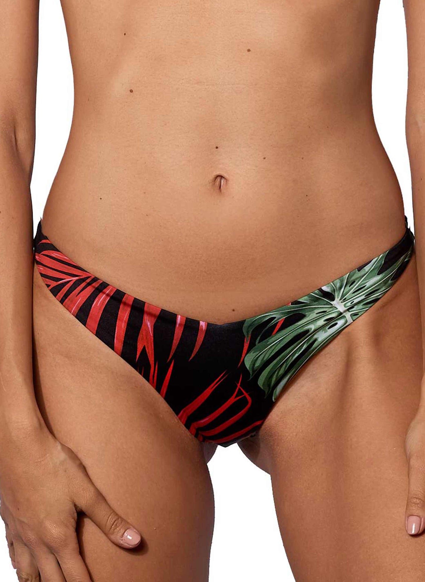 Slip da bagno sgambato con stampa tropicale