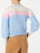 Brushed knit sweater with puff sleeves and St. Barth embroidery