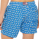 Herren-Badeshorts aus leichtem Stoff mit Bullterrier-Print