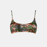 Bralette-Badeanzug für Damen mit nachgeahmtem Bandana-Print