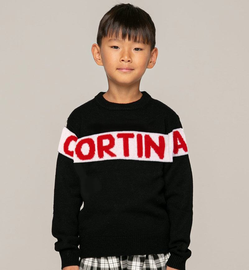 Blue boy sweater Cortina red graphic