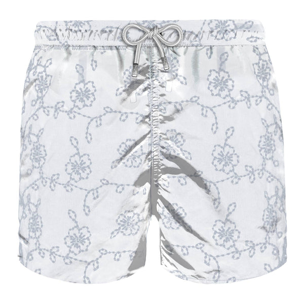 Blue embroidered swim shorts