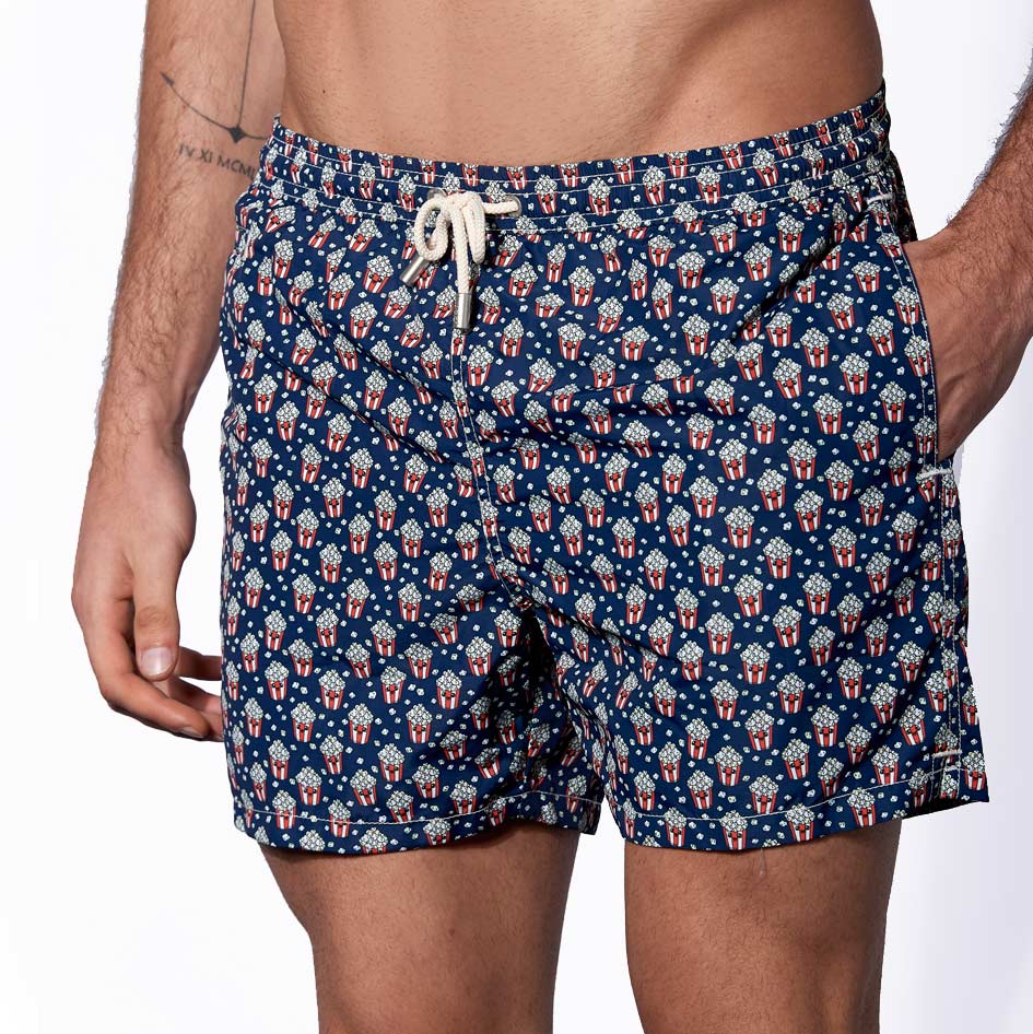 Man light fabric swim shorts with pop corn print - MC2 Saint Barth