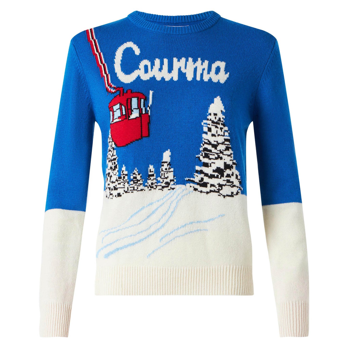 Maglione da donna con stampa cartoline vintage Courma