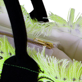 Colette cotton canvas bag with fluo yellow bandanna print