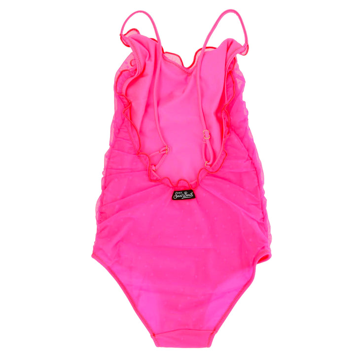 Girl fluo pink swimsuit with tulle - MC2 Saint Barth