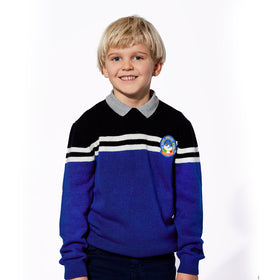 Boy bluette sweater with patch