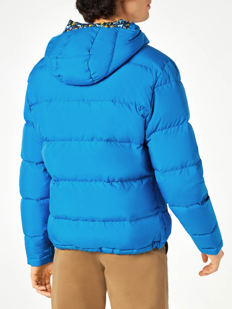 Bluette hooded down padded jacket ducky print lining