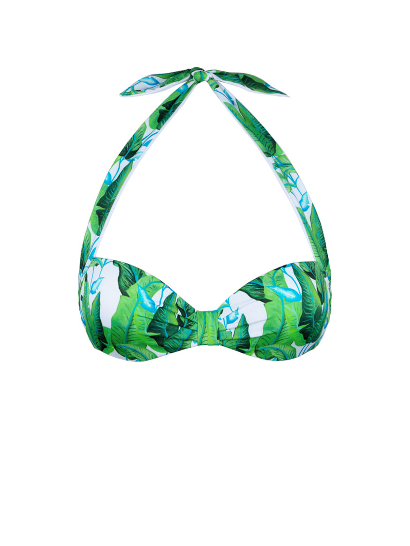 Top bralette con stampa tropicale