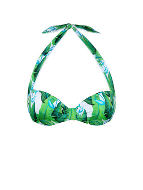 Top bralette con stampa tropicale