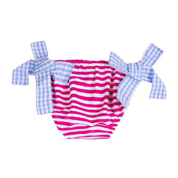 Baby girl terry swim briefs with stripes