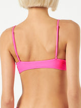 Bralette-Badeanzug für Damen in Neonrosa