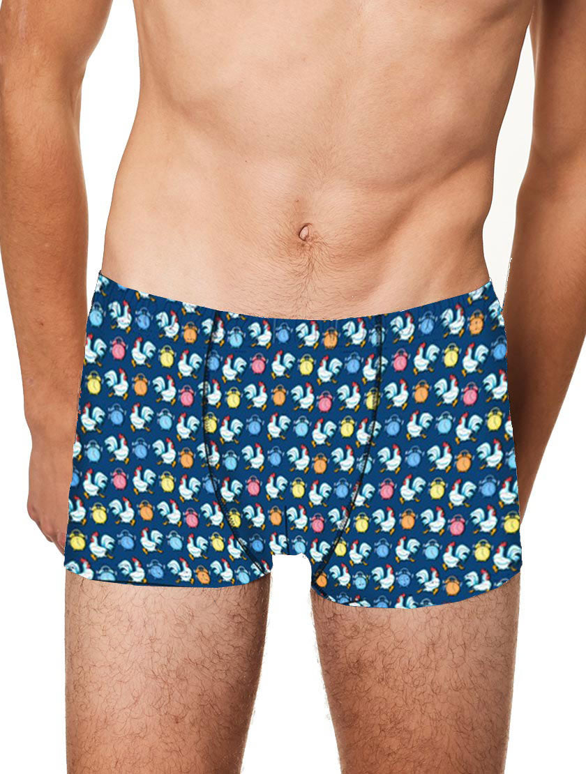Micro roosters and alarms print underwear boxer - MC2 Saint Barth