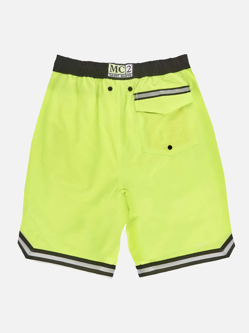 Costume da bagno giallo fluo stile surf