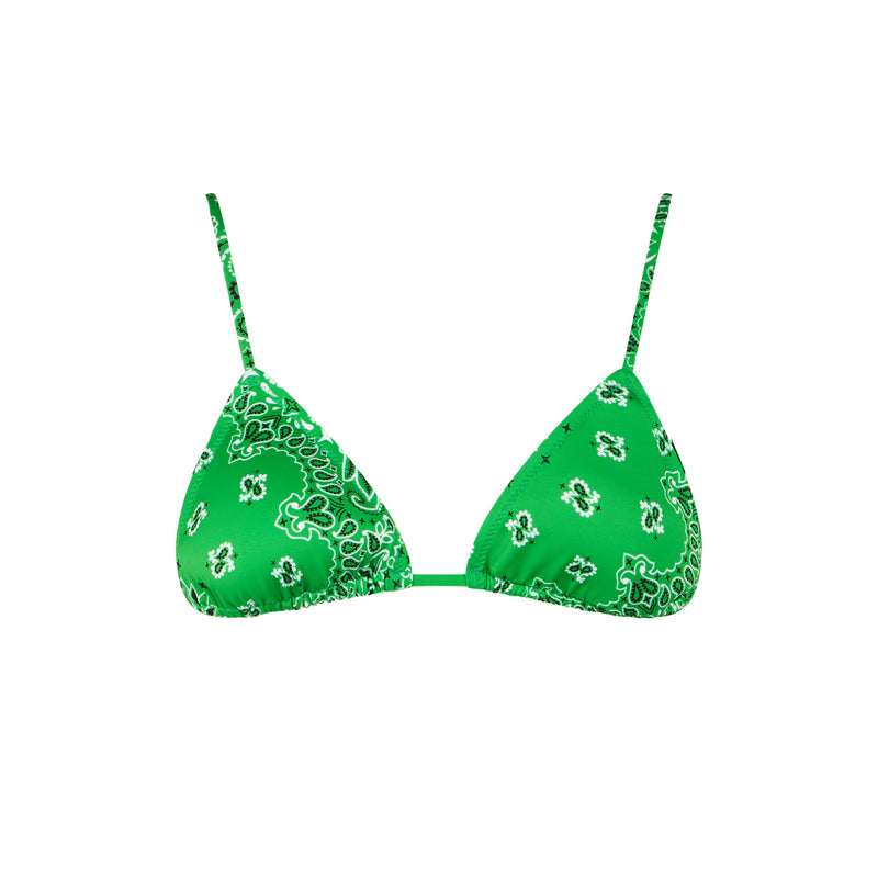 Woman green triangle top