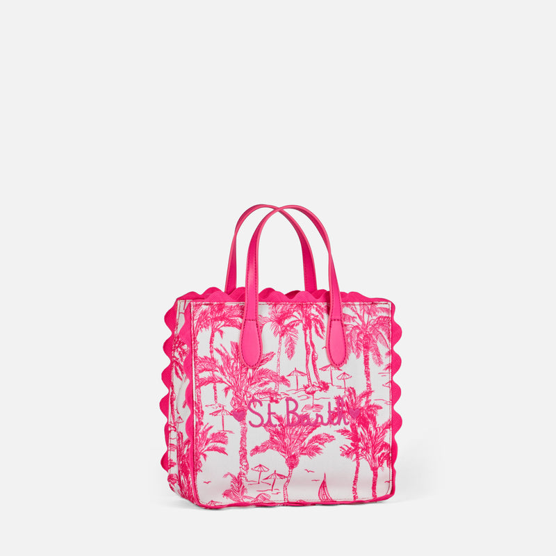 Vivian-Handtasche aus Baumwolle mit Toile-de-Jouy-Print