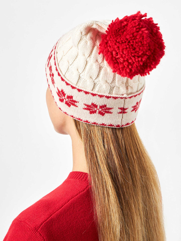 Woman white beanie with pompon - MC2 Saint Barth