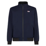 Man blue bomber jacket with furry lining