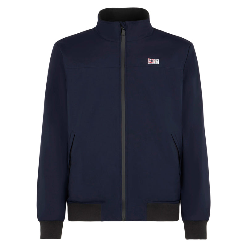 Man blue bomber jacket with furry lining