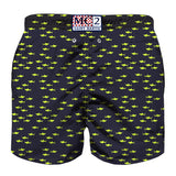 Boy light fabric swim shorts with sharks print