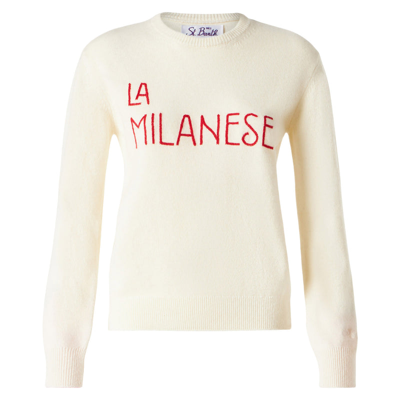 Maglia da donna con ricamo La Milanese | Michela Proietti Co-Lab