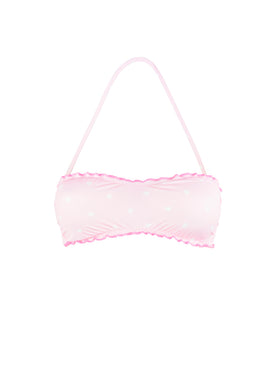 Bandeau top with hearts print