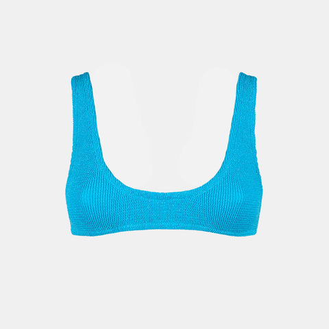 Woman light blue lurex crinkle bralette swimsuit - MC2 Saint Barth
