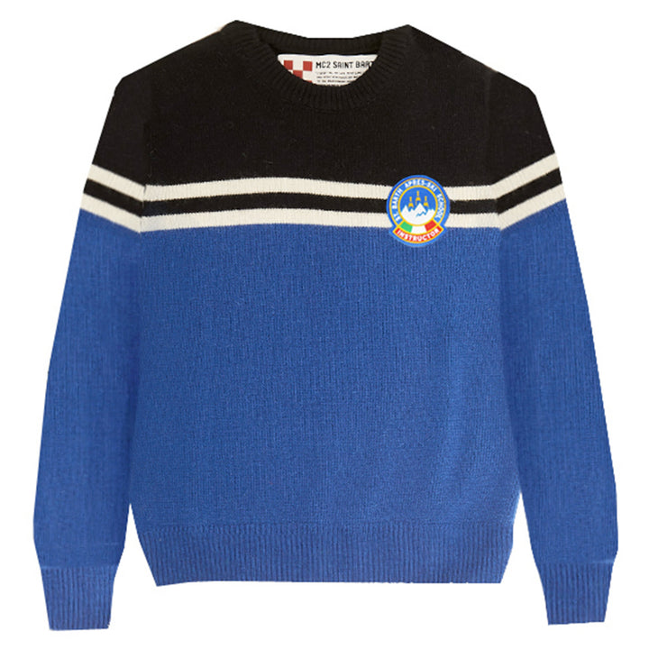 Boy bluette sweater with patch