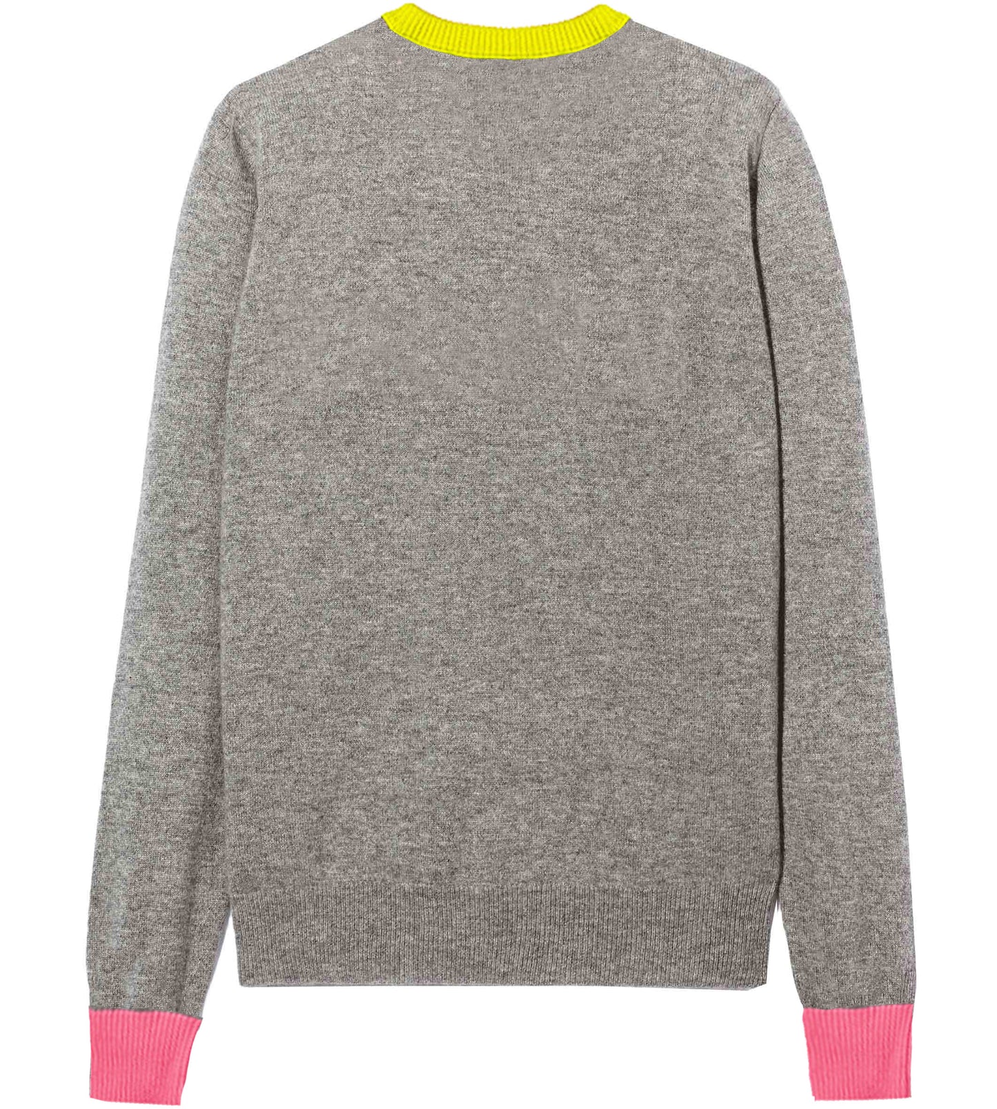 Woman grey sweater GIRL PWR fluo embroidery and fluo details