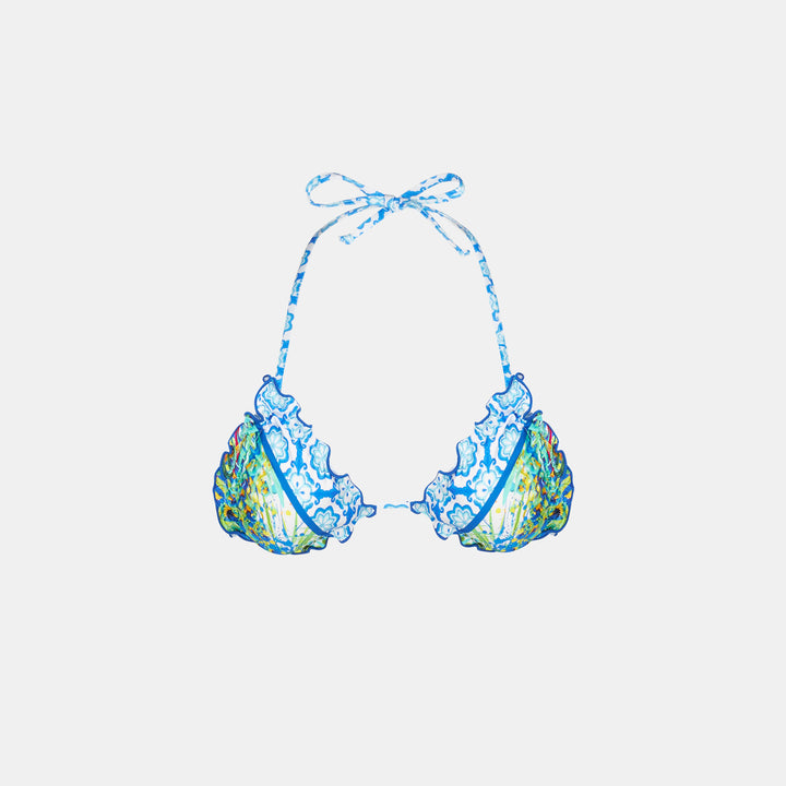 Damen-Badeanzug mit Triangel-Oberteil und Blumenprint