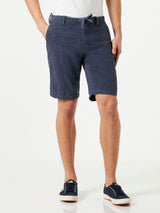 Blaue bestickte Bermudashorts