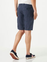 Blaue bestickte Bermudashorts