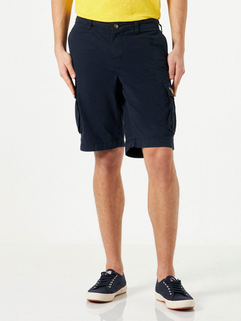 Pantaloncini cargo in cotone blu