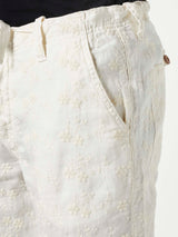 White embroidered bermuda shorts