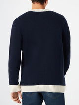 Cardigan in maglia con patch e ricamo St. Barth College