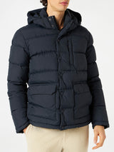 Blue Hooded Down Padded Jacket