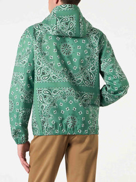 Man hooded lightweight windbreaker with bandanna print - MC2 Saint Barth