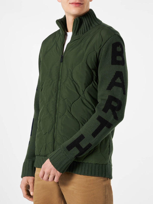 Man military green padded jacket