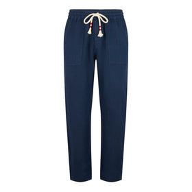 Man navy blue linen pants
