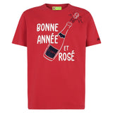 Rotes T-Shirt „Bonne Année et Rosé“.