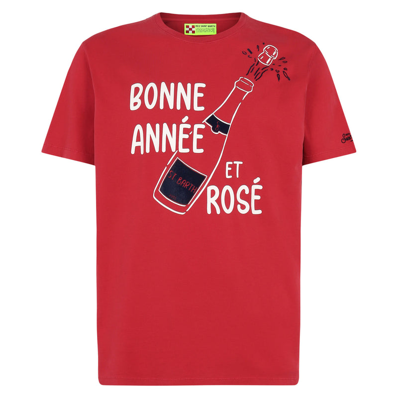 Rotes T-Shirt „Bonne Année et Rosé“.