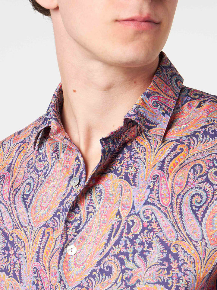 Herren-Hemd Sikelia aus Musselin-Baumwolle mit Paisley-Print | Hergestellt aus Liberty-Stoff