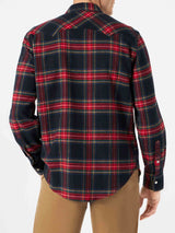 Man shirt with navy blue tartan